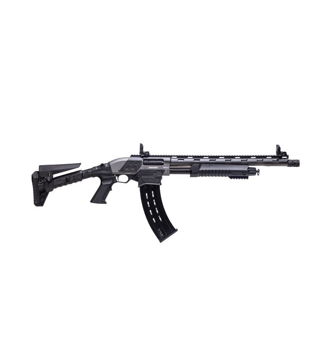 FEDERATION FIREARMS SPM-12, 12GA 3″ MAGAZINE-FED PUMP ACTION SHOTGUN. GREY FINISH