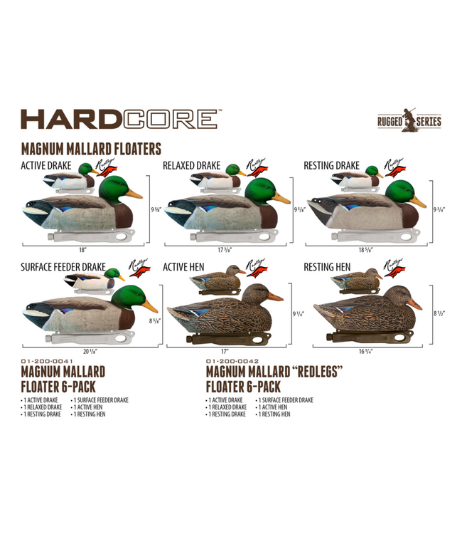 HARD CORE RUGGED SERIES MAGNUM MALLARD (6 PACK)
