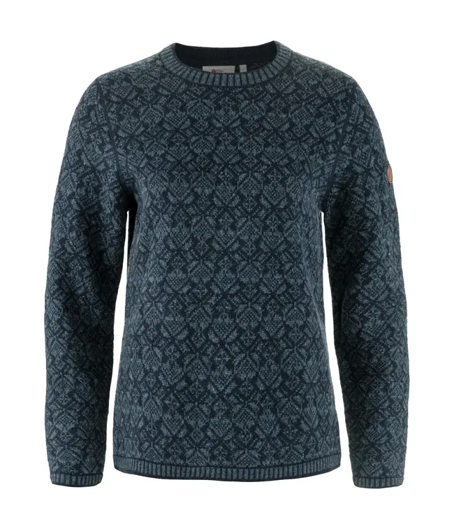WOMEN'S FJALLRAVEN SNOW ROUND NECK SWEATER