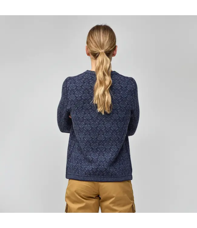 WOMEN'S FJALLRAVEN SNOW ROUND NECK SWEATER