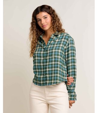 TOAD & CO WOMEN'S TOAD & CO RE-FORM FLANNEL BOXY LONG-SLEEVE SHIRT