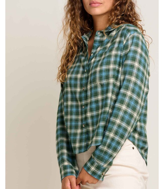 WOMEN'S TOAD & CO RE-FORM FLANNEL BOXY LONG-SLEEVE SHIRT