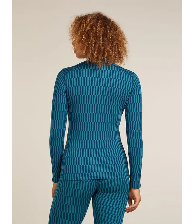 WOMEN'S ICEBREAKER ICEBREAKER MERINO 260 TECH VERTEX LONG SLEEVE HALF ZIP SNOW GRID THERMAL TOP