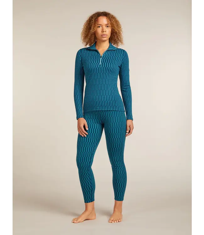 WOMEN'S ICEBREAKER ICEBREAKER MERINO 260 TECH VERTEX LONG SLEEVE HALF ZIP SNOW GRID THERMAL TOP