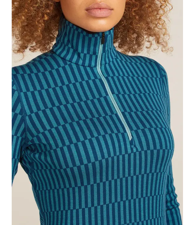WOMEN'S ICEBREAKER ICEBREAKER MERINO 260 TECH VERTEX LONG SLEEVE HALF ZIP SNOW GRID THERMAL TOP