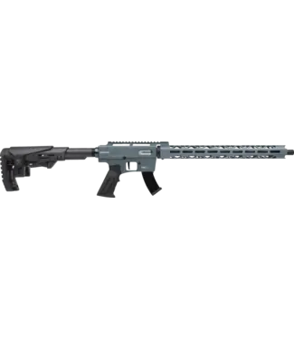 DERYA DERYA TM22 BLUE 22LR 18″ THREADED BARREL WITH LONG HAND-GUARD AND ADJUSTABLE STOCK