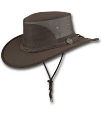 BARMAH BARMAH CANVAS DROVER HAT DARK BROWN LARGE
