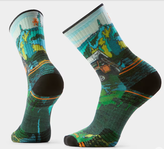 Sticker Wool Sock Included SMARTWOOL HIKE TARGETED CUSHION PRINT CREW SOCKS - Lefebvre's