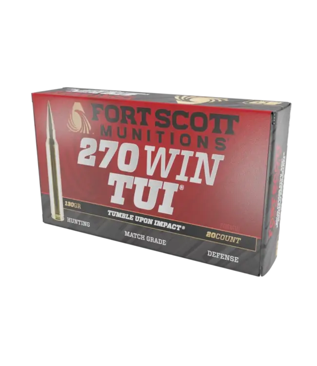 FORT SCOTT MUNITION 270 WIN TUI- 130GR SOLID COPPER AMMUNITION (20 ROUNDS)