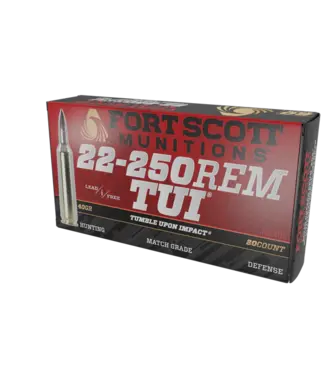 FORT SCOTT MUNITIONS FORT SCOTT MUNITION 22-250 TUI- 40GR SOLID COPPER AMMUNITION (20 ROUNDS)