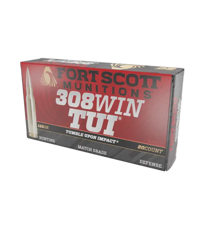 FORT SCOTT MUNITION .308 TUI- 168GR SOLID COPPER AMMUNITION (20 ROUNDS)