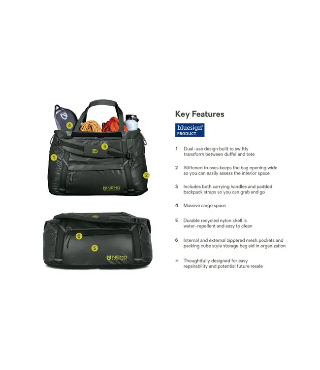 NEMO DOUBLE HAUL CONVERTIBLE DUFFEL