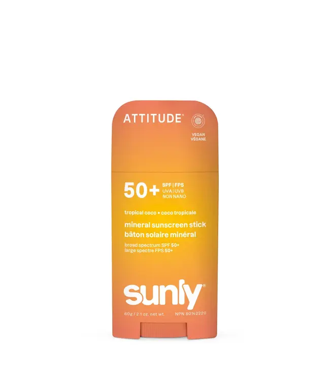 ATTITUDE FACE & BODY SUNSCREEN STICK - SPF 50 - TROPICAL COCO