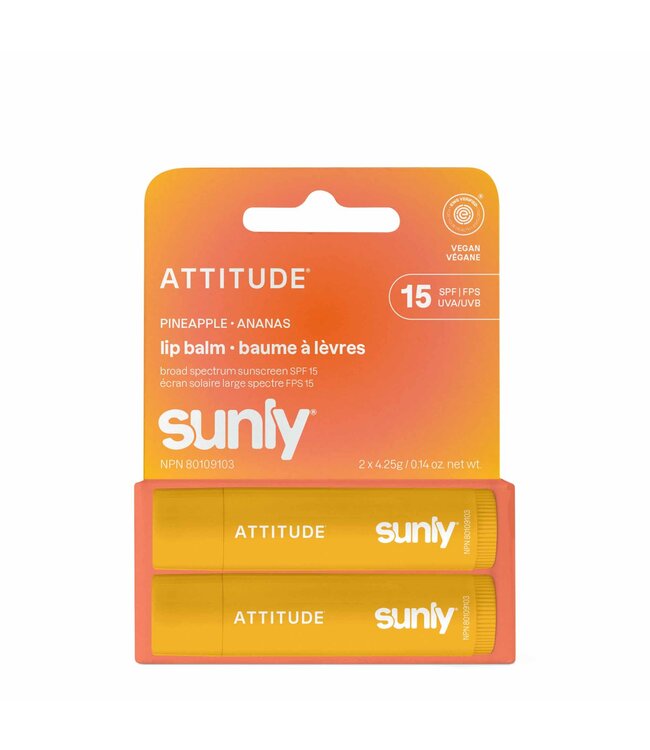 ATTITUDE LIP BALM DUO - SPF 15 - PINEAPPLE