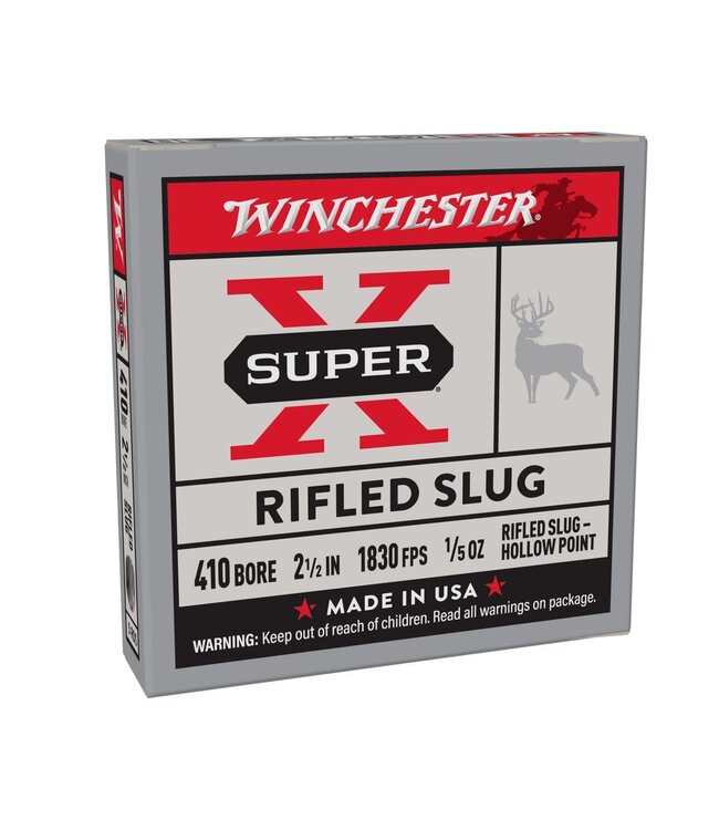 WINCHESTER .410 GAUGE - 2 1/2" - 1/5 OZ RIFLED SLUG SUPER X VALUE PACK (15 SHOTSHELLS)