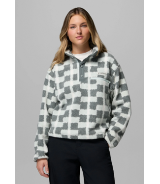 COLUMBIA WOMEN'S COLUMBIA HELVETIA II PRINTED CROPPED HALF SNAP FLEECE PULLOVER