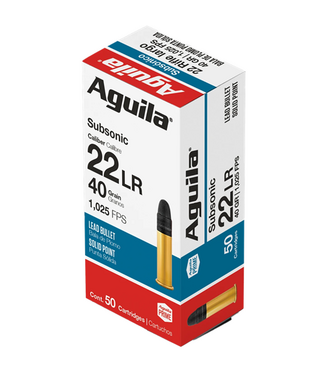 AGUILA AGUILA .22 LR 40 GR SUBSONIC LEAD ROUNDE NOSE (50 CARTRIDGES)