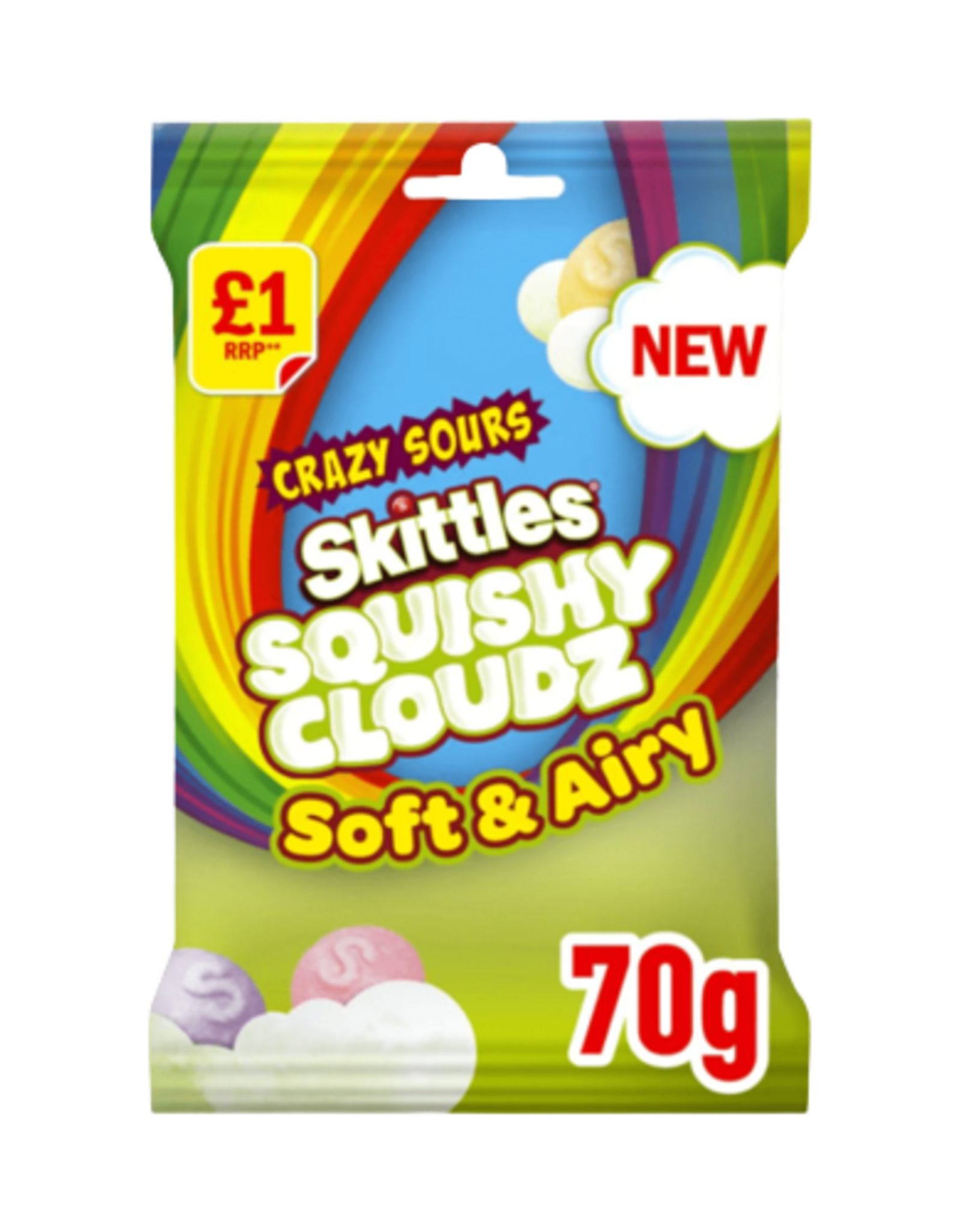 Skittles Squishy Cloudz Crazy Sours Price Marked British