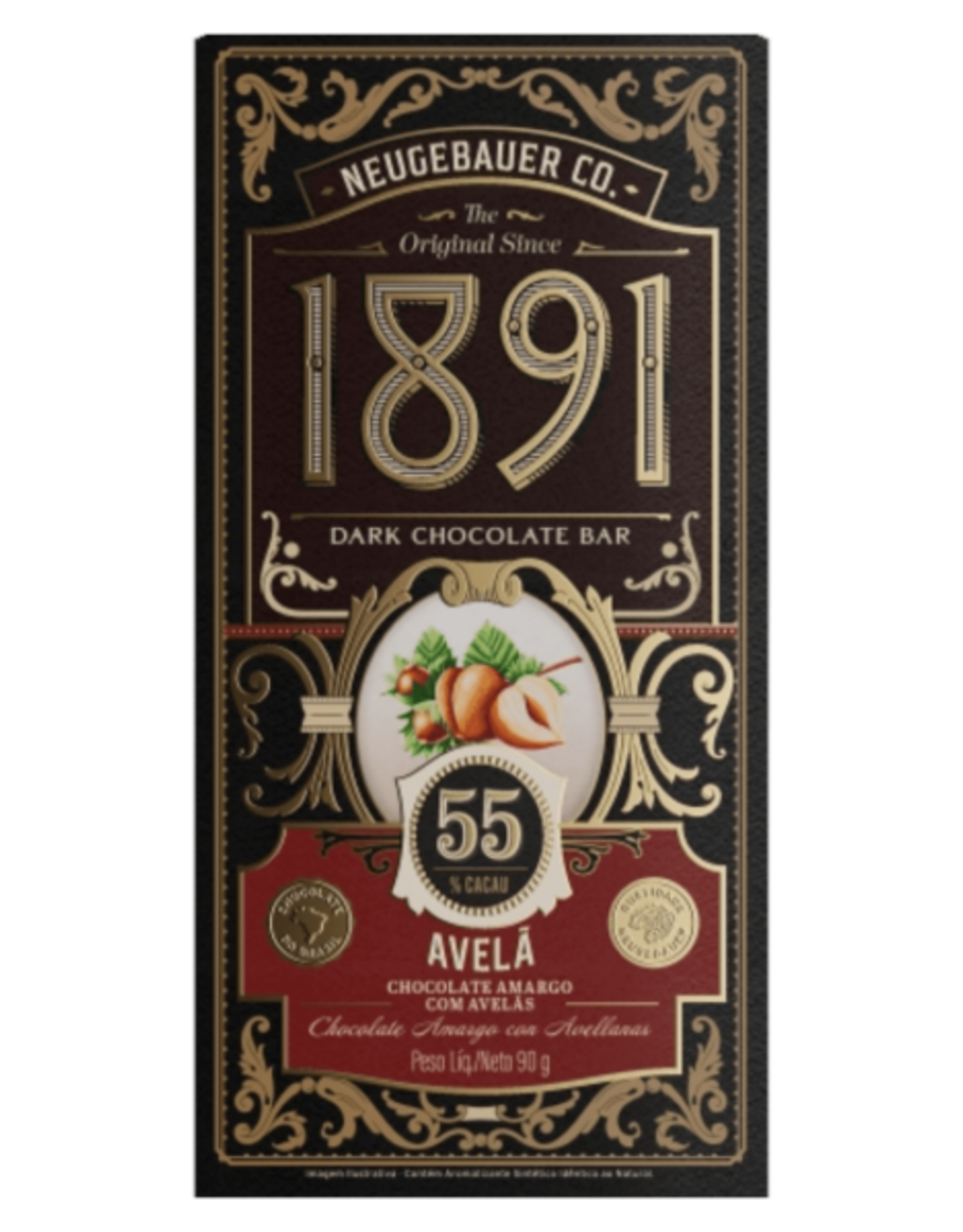 Neugebauer Co. The Original Since 1891 Dark Chocolate Bar With Hazelnut Brazil