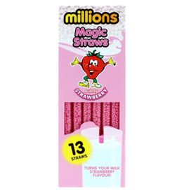 Millions Magic Straws Strawberry Thirteen Pack British