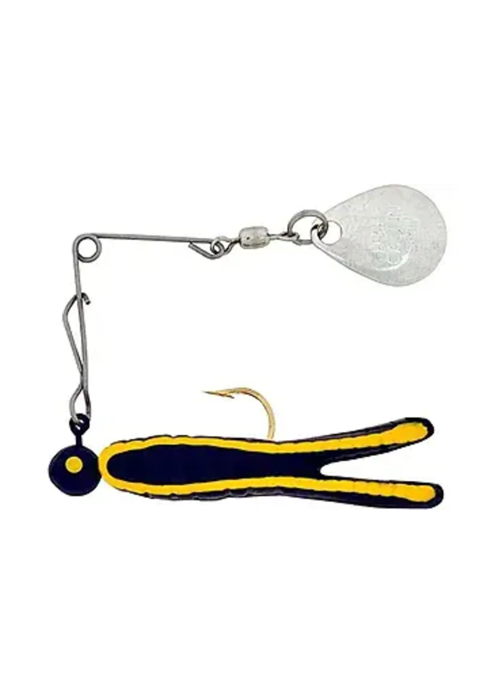 H&H H&H CKS-17N Cajun King Spin, 1/4 oz Black/Yellow Stripe, Nickel