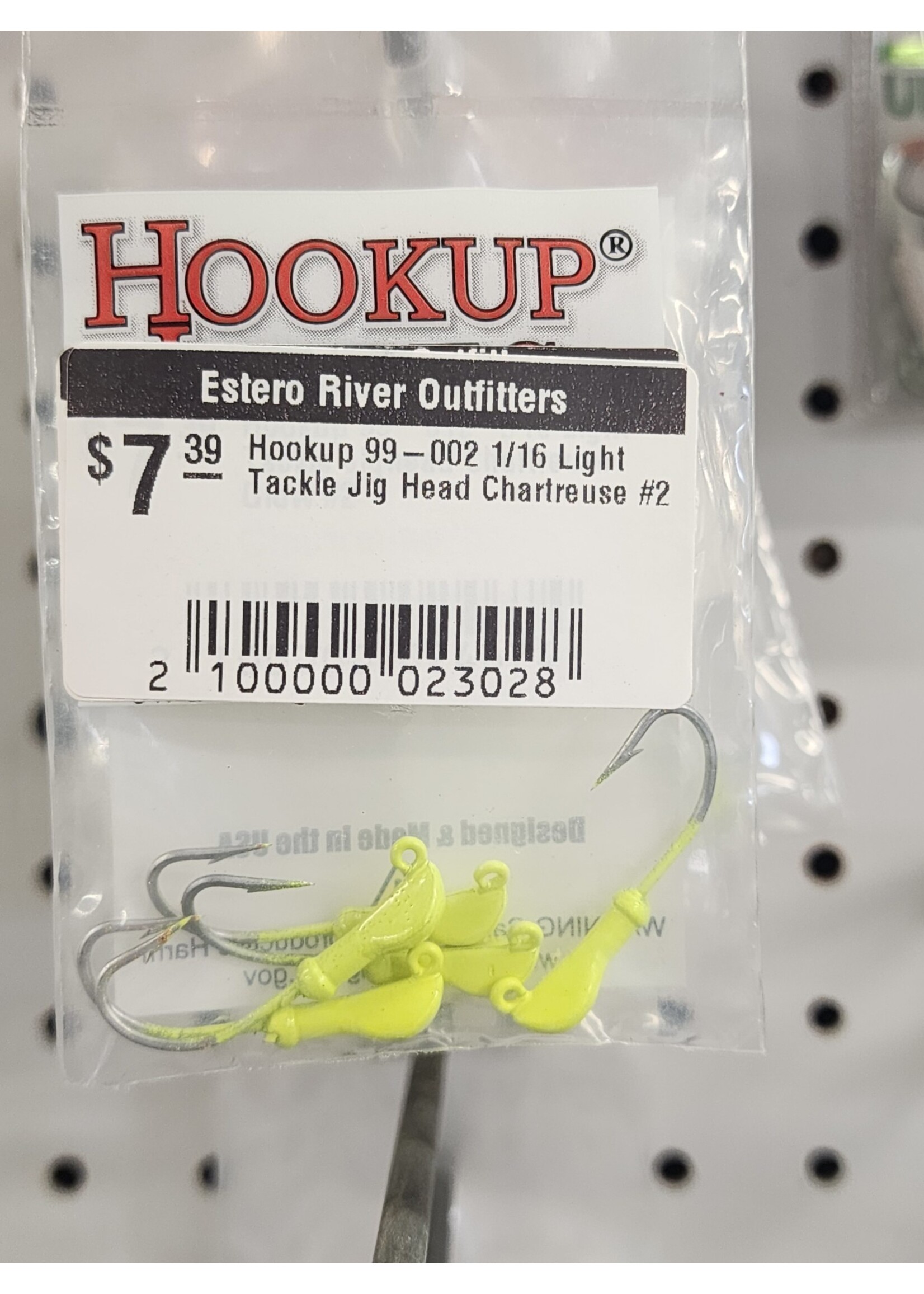 Hookup Hookup 99-002 1/16 Light Tackle Jig Head Chartreuse #2