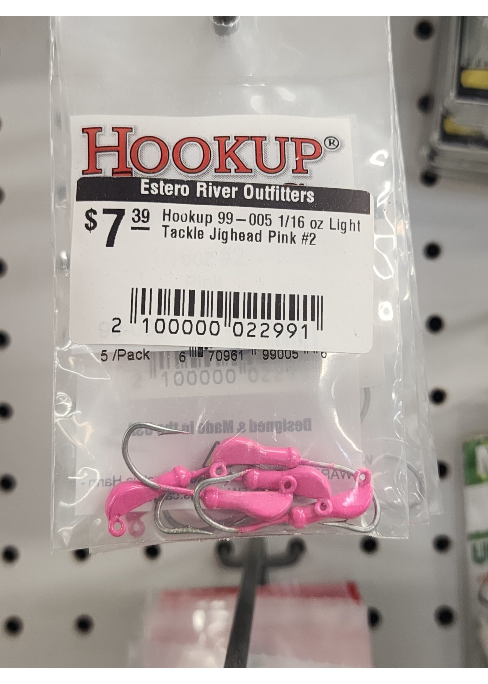 Hookup Hookup 99-005 1/16 oz Light Tackle Jighead Pink #2