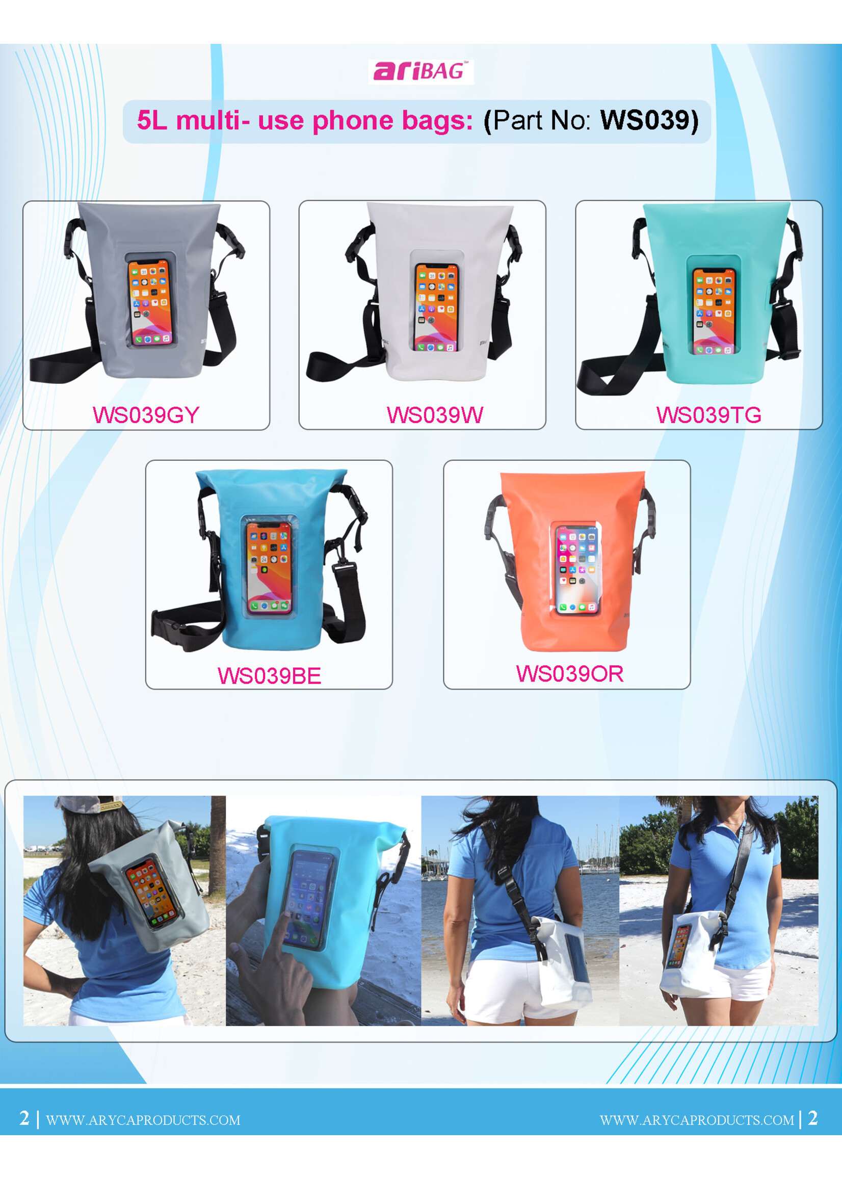 AriBAG Aribag 5L Phone Tote Bag White