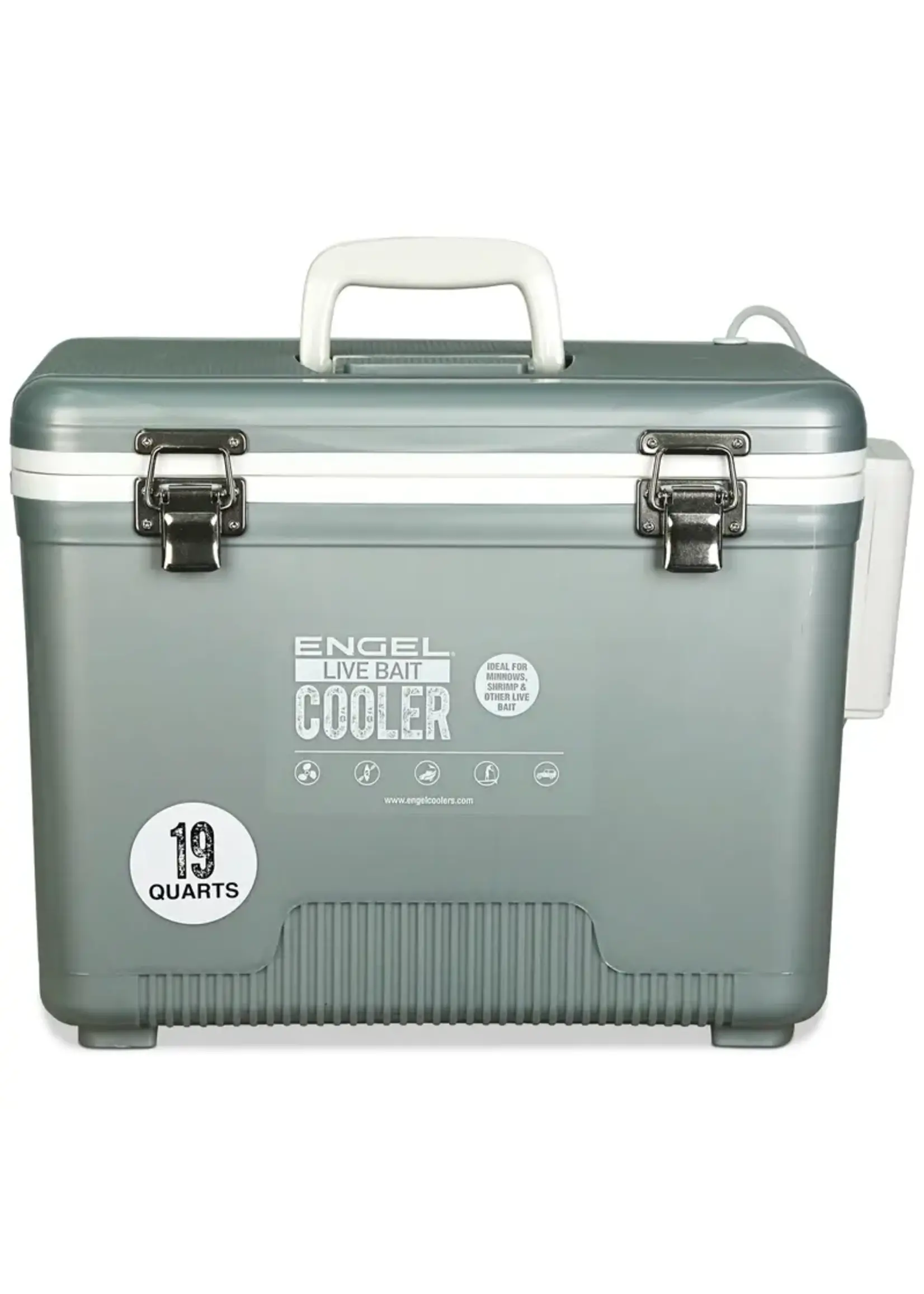 Engel Engel 19 Live Bait Pro Cooler with AP3 Aerator - Silver/White