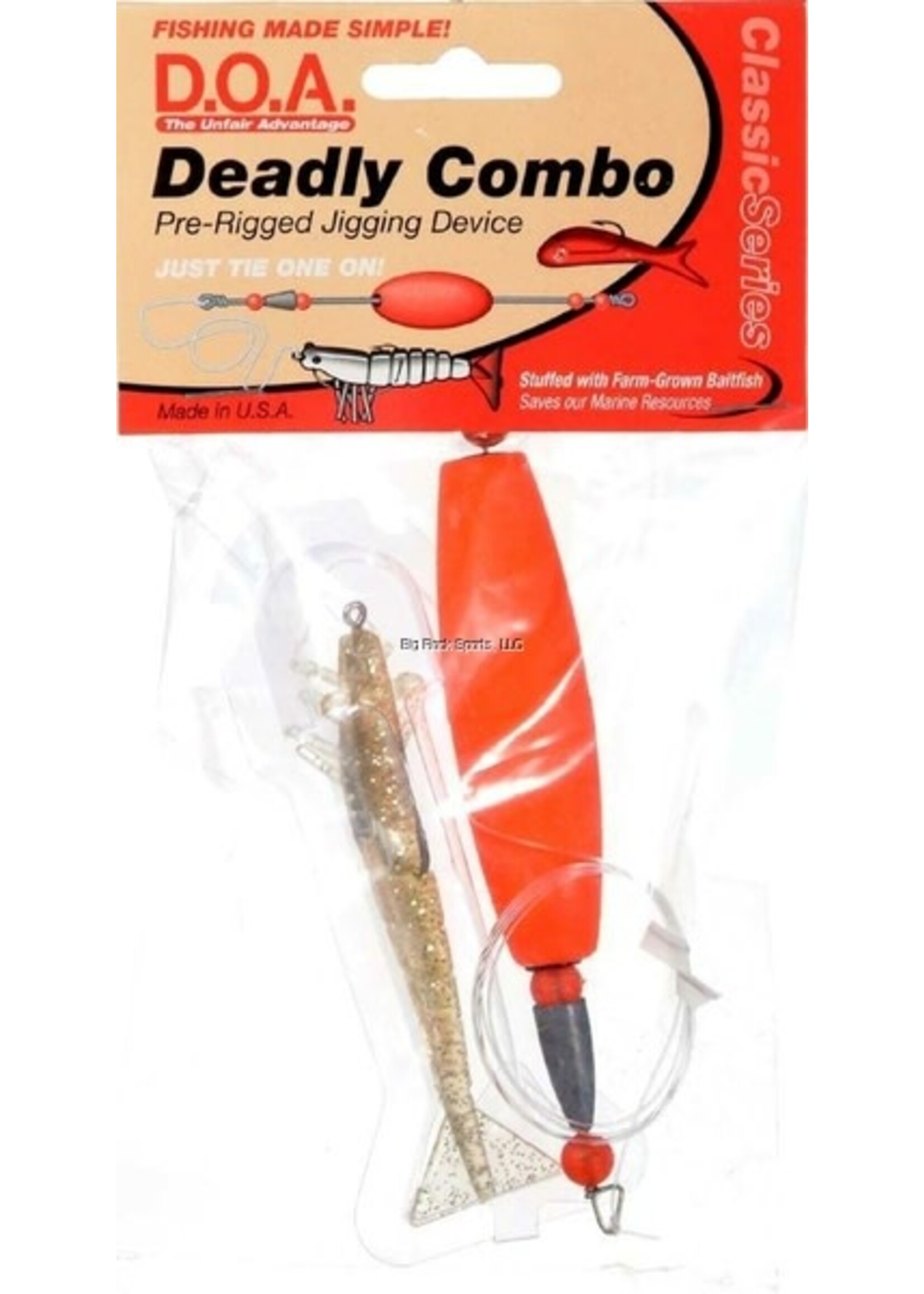 DOA DOA 60313 Deadly Combo Cigar Clacker, w/3" Shrimp, Float/Clear Gold, 1/Pack