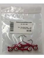 Got-Cha Grub Head - 1/4 oz, 1/0 Hook, Red 5pk