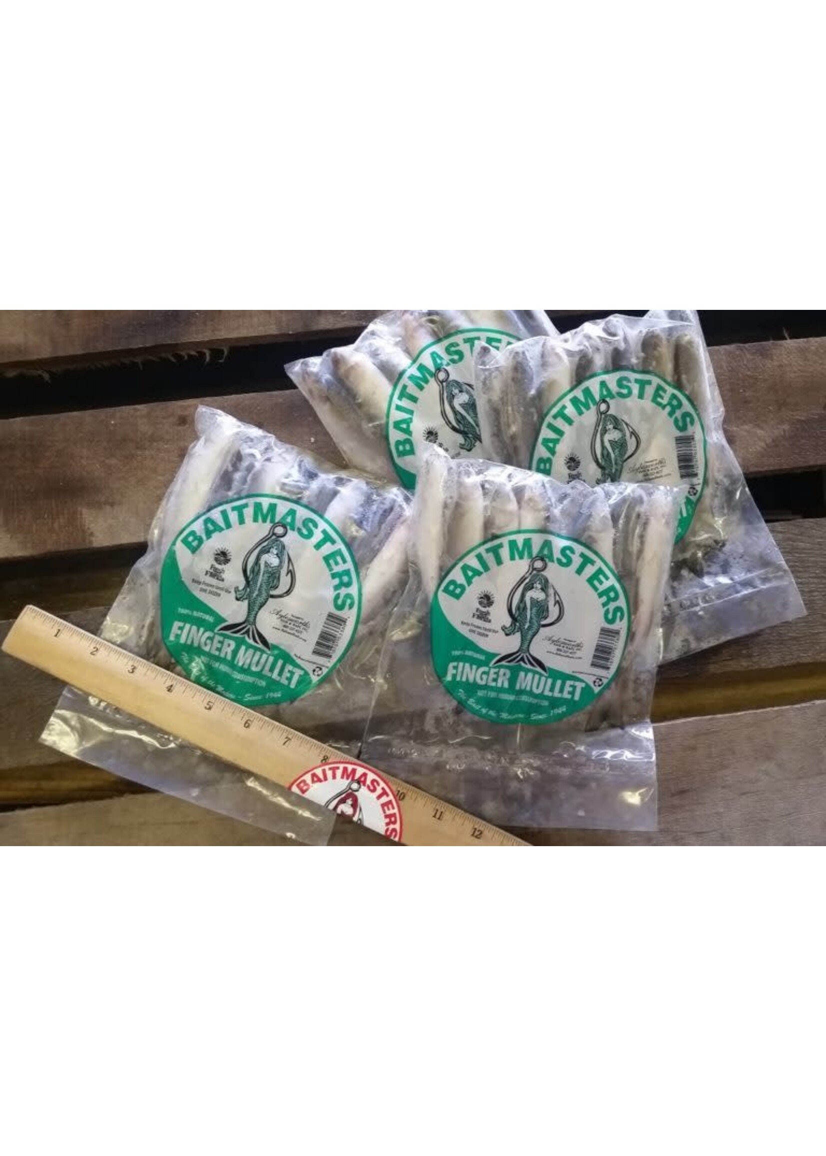 Baitmasters FULL CASE - Frozen Finger Mullet - 5"-6"  30 - 12pk  Bags
