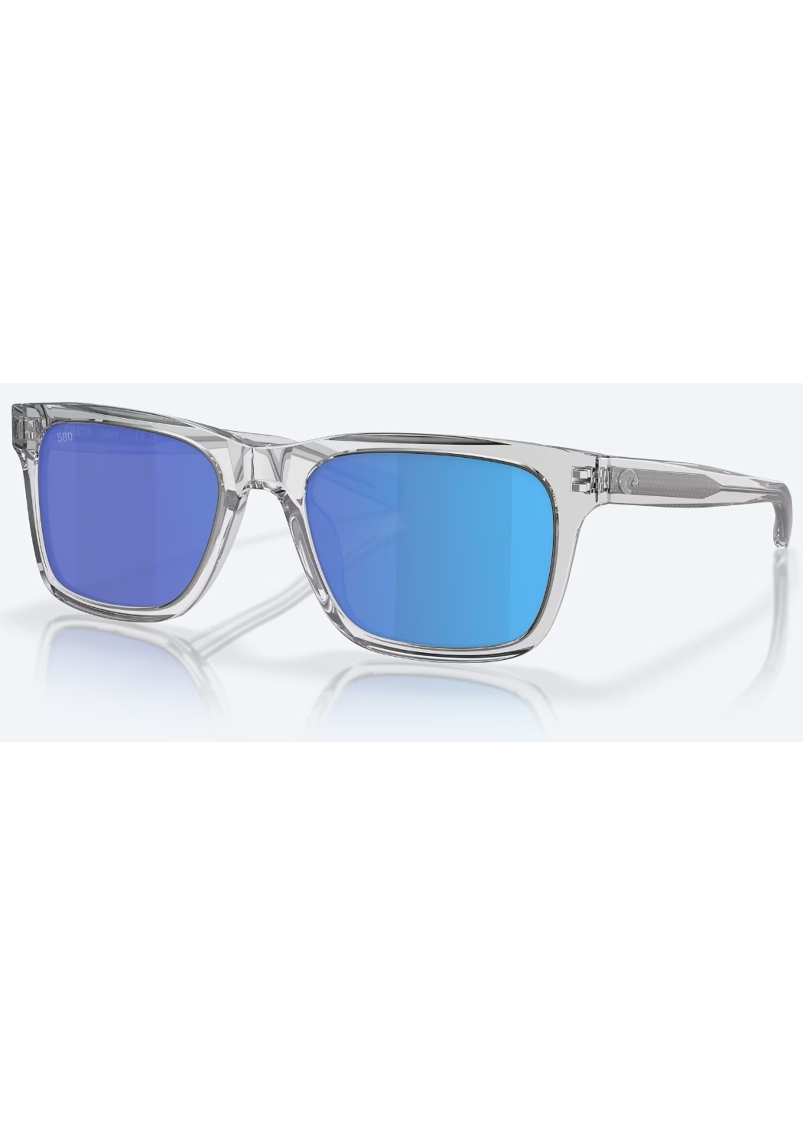 Costa Sunglasses Costa Tybee Shiny Light Gray Crystal, Blue Mirror 580G