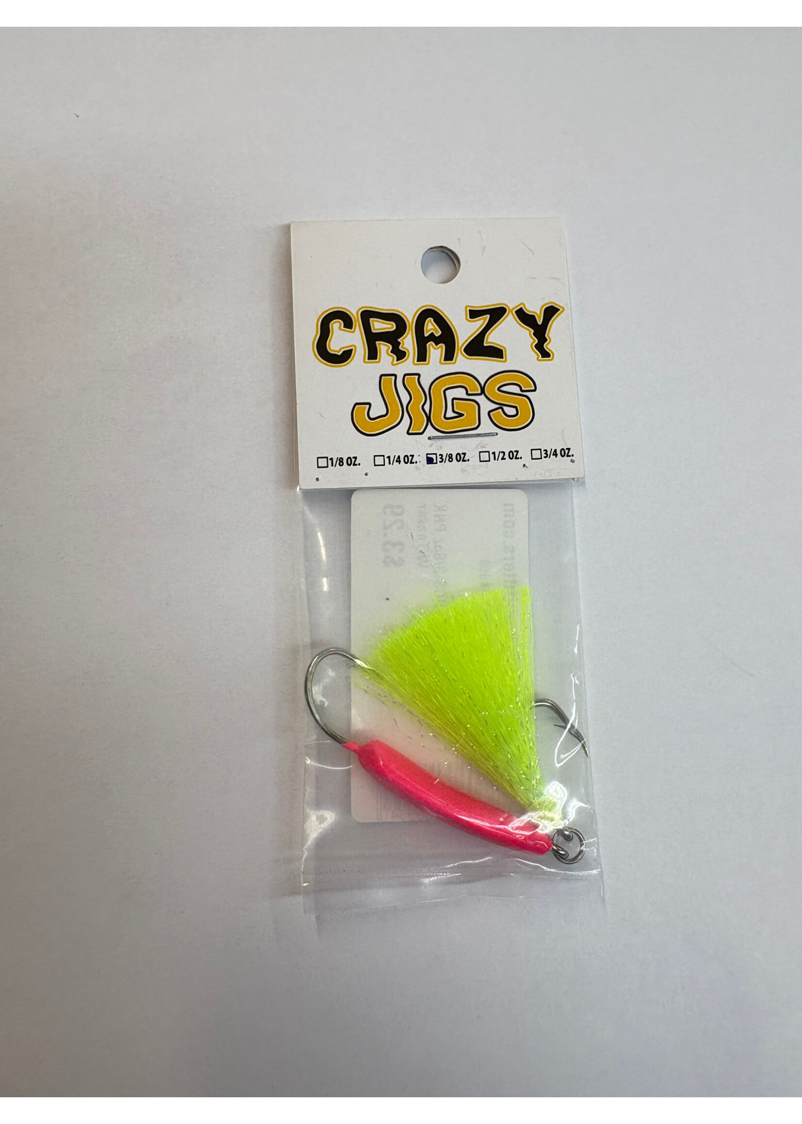 TKLCRFT CRAZY JIGS 3/8oz PNK W/Teaser