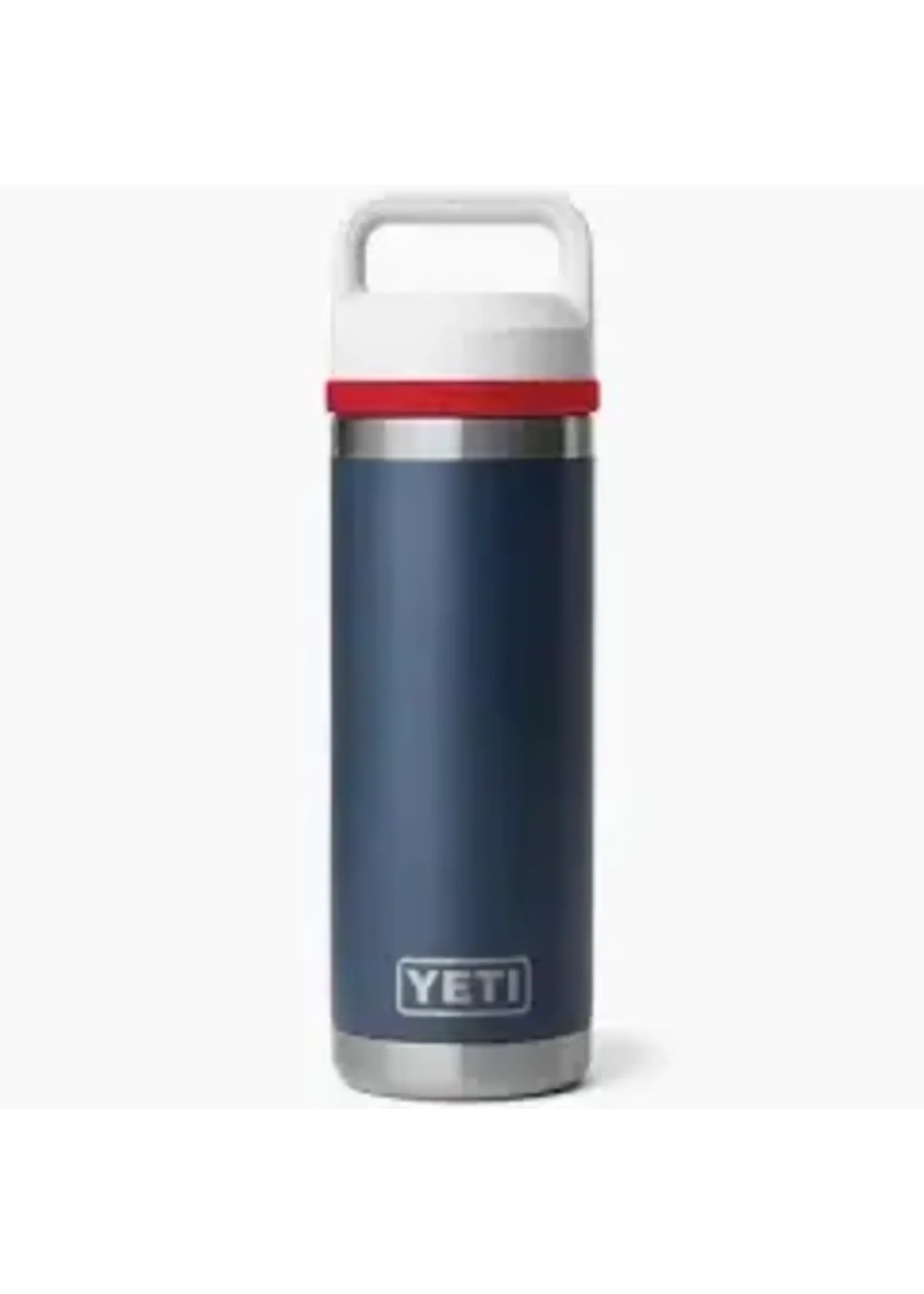 YETI Coolers Rambler 18oz Bottle Chug Navy, Red and White