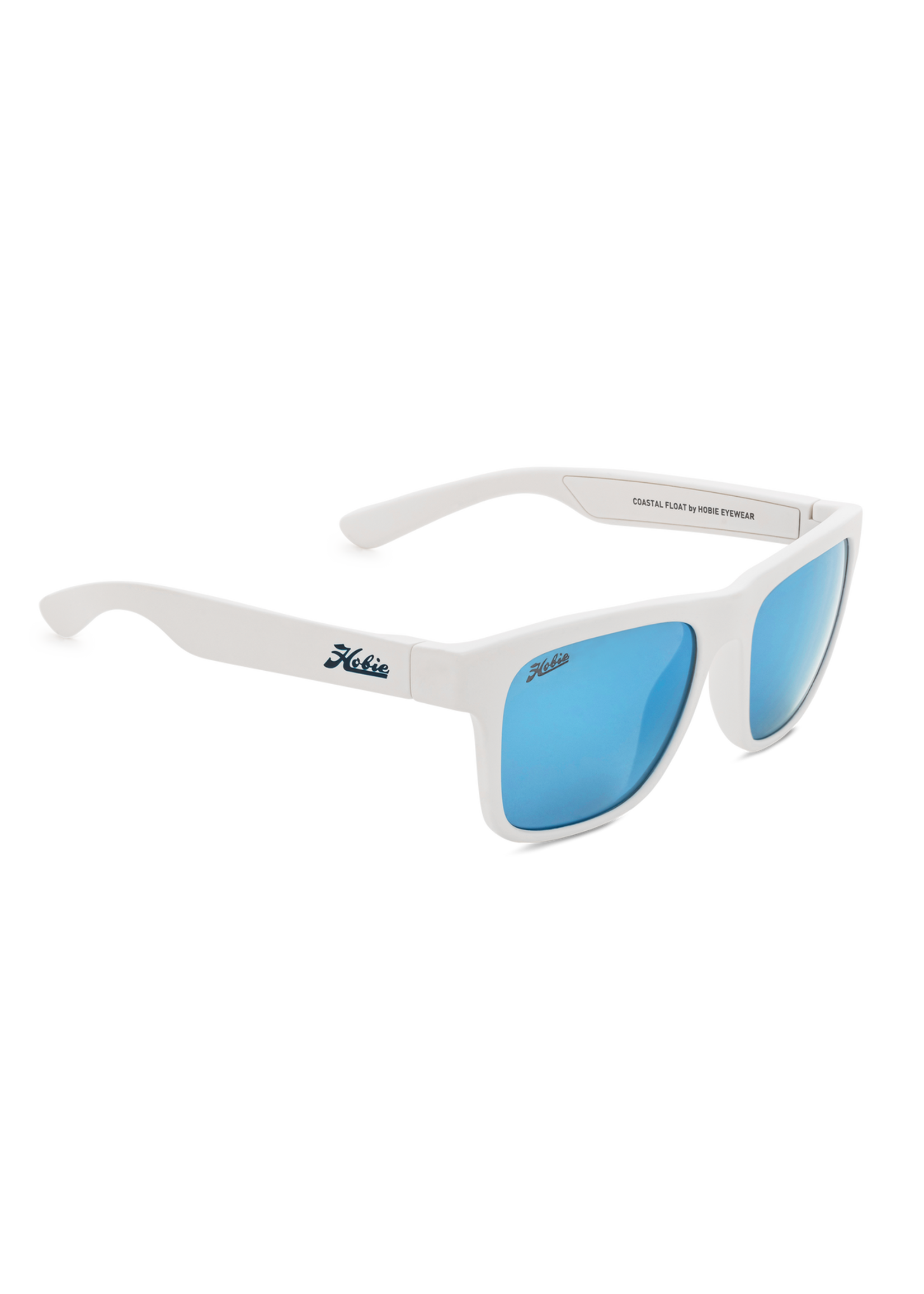 Hobie Cat COASTAL FLOAT SATIN WHITE FRAME / GREY W/ COBALT MIRROR POLARIZED NYLON LENS