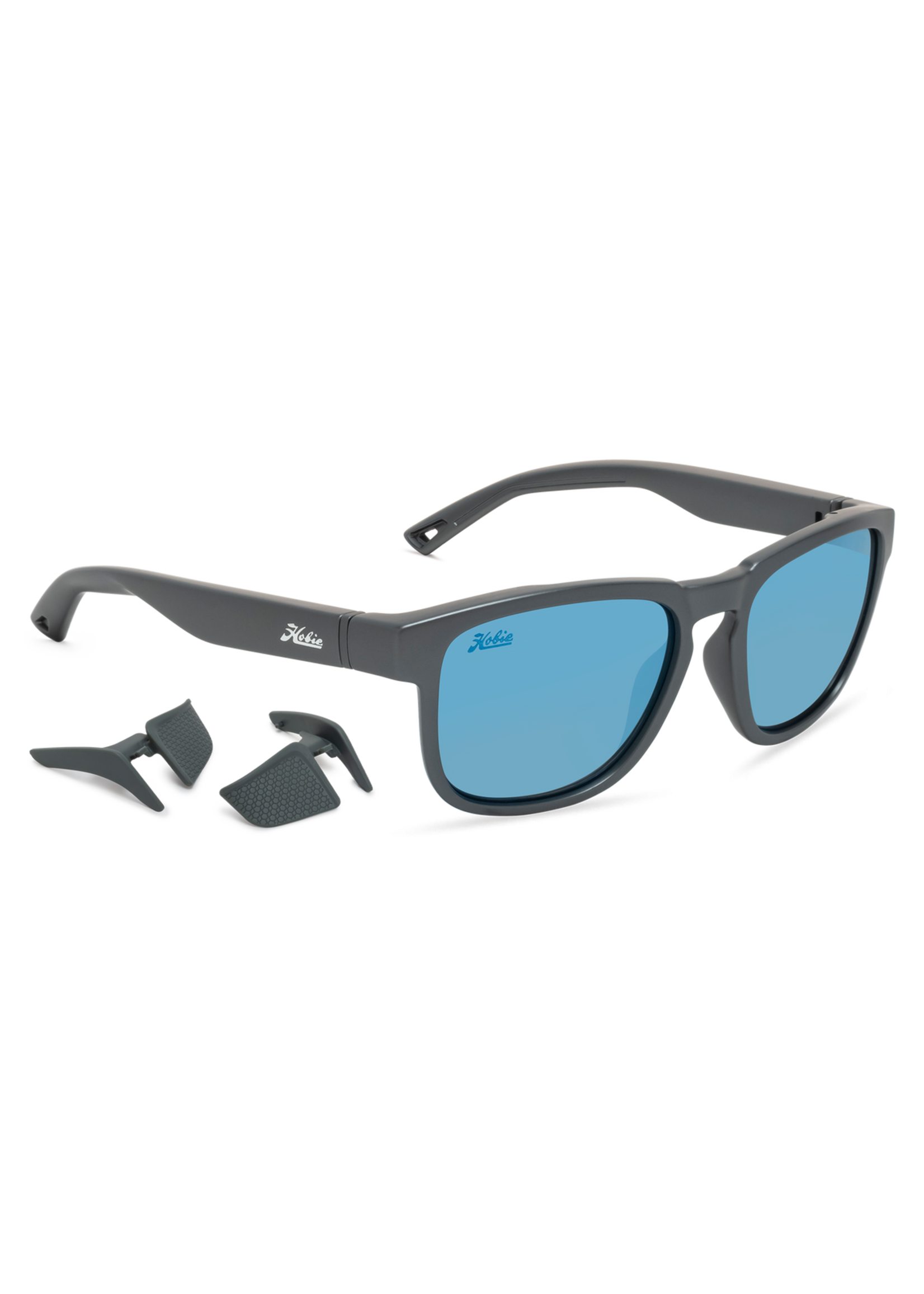 Hobie Eyewear MONARCH SATIN METALLIC GREY / GREY / COBALT MIRROR POLARIZED PC LENS