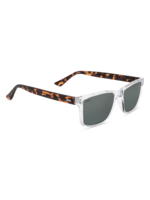 Hobie Eyewear FLATS SHINY CRYSTAL CLEAR FRAME / TORT TEMPLES / GREY POLARIZED PC LENS