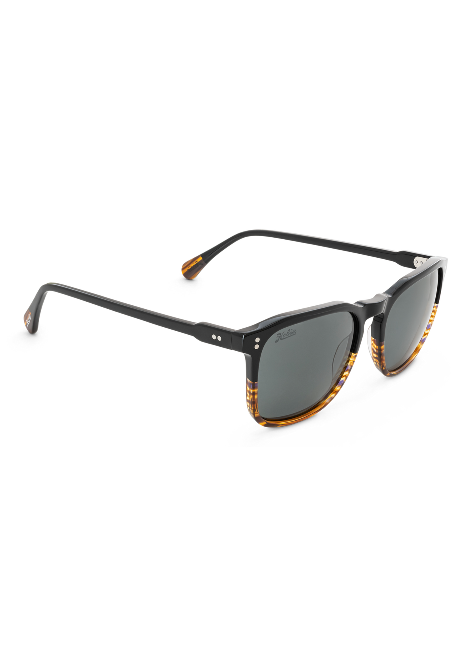 Hobie Eyewear CORTEZ SHINY BLACK / WOOD GRAIN FADE FRAME / GREY POLARIZED PC LENS
