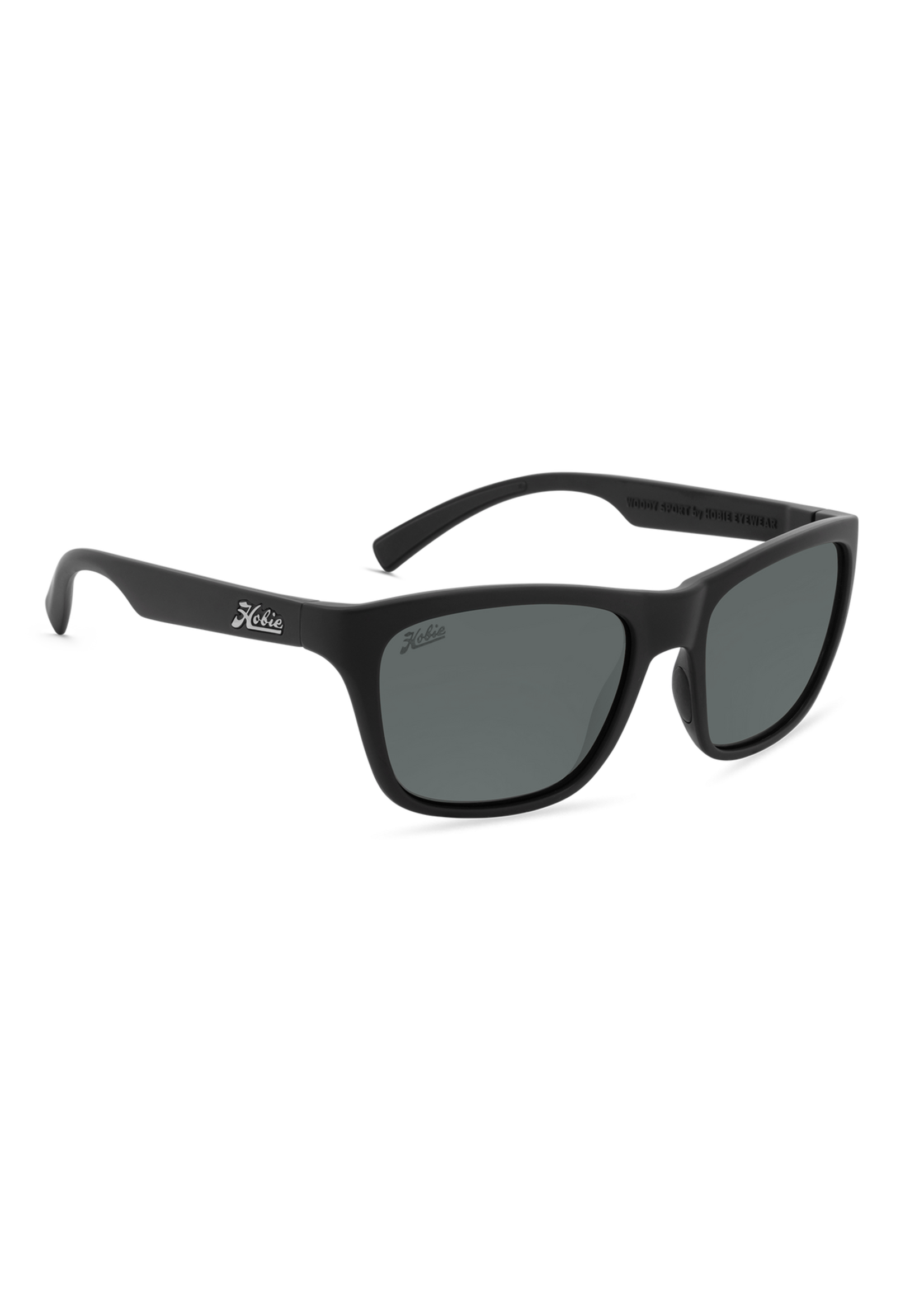 Hobie Eyewear WOODY SPORT SATIN BLACK FRAME / GREY POLARIZED PC LENS