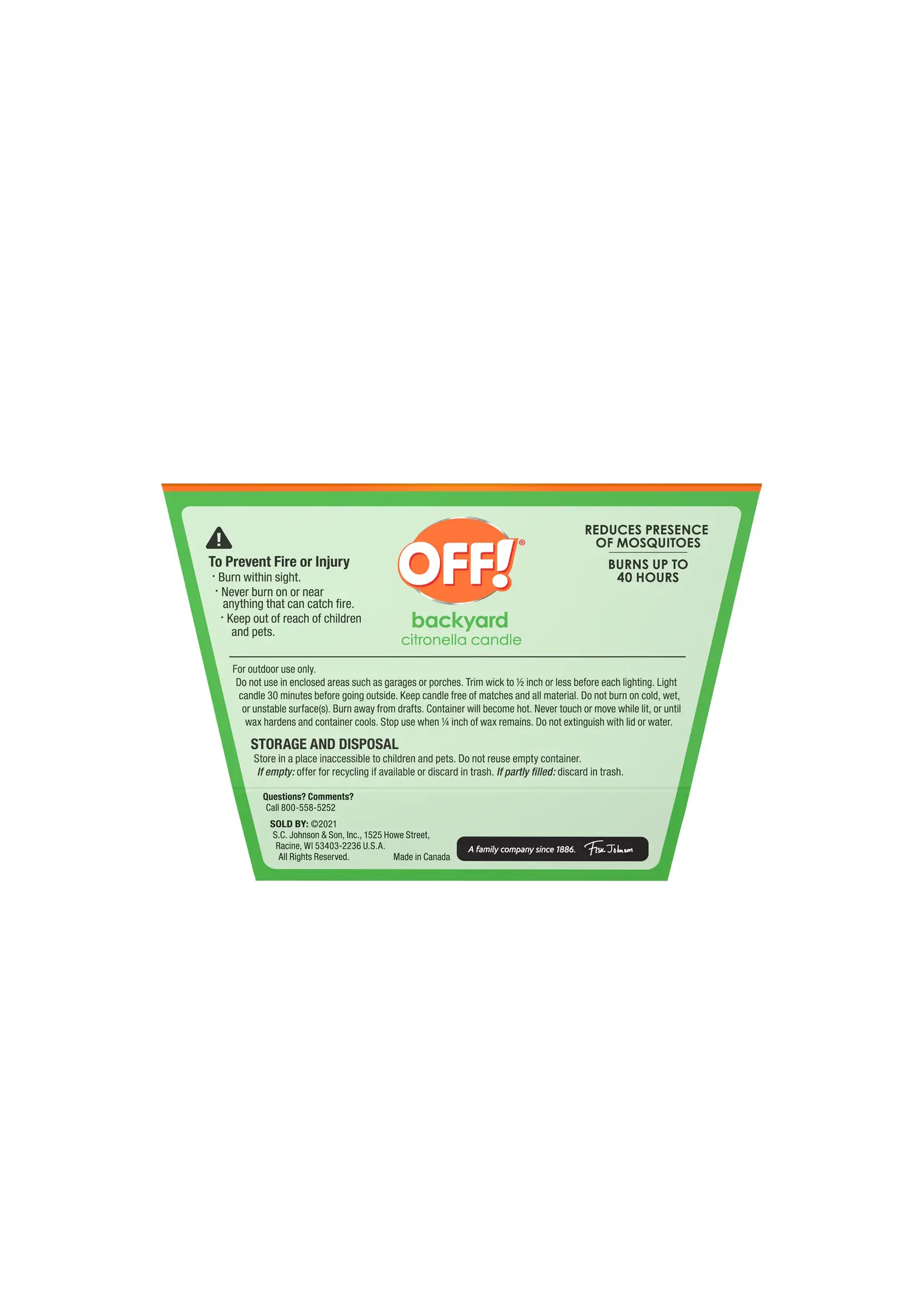 OFF! Citronella Candle