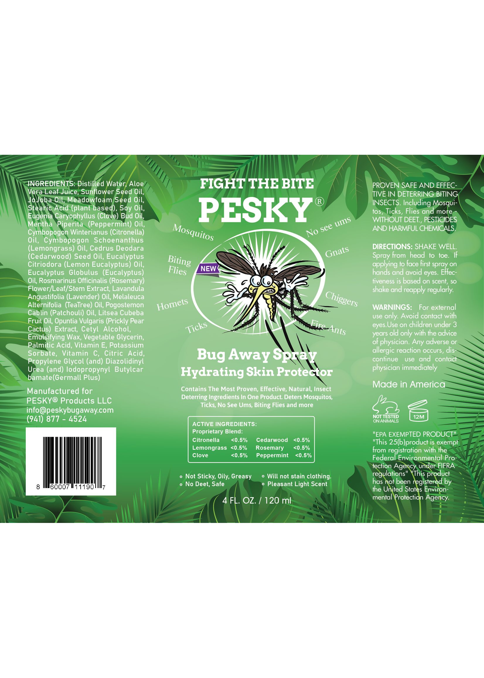 PESKY PESKY 4oz Bug Away Spray