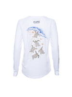 Mang MANG Women's Performance Shirt LS: Turtle Crawl  White