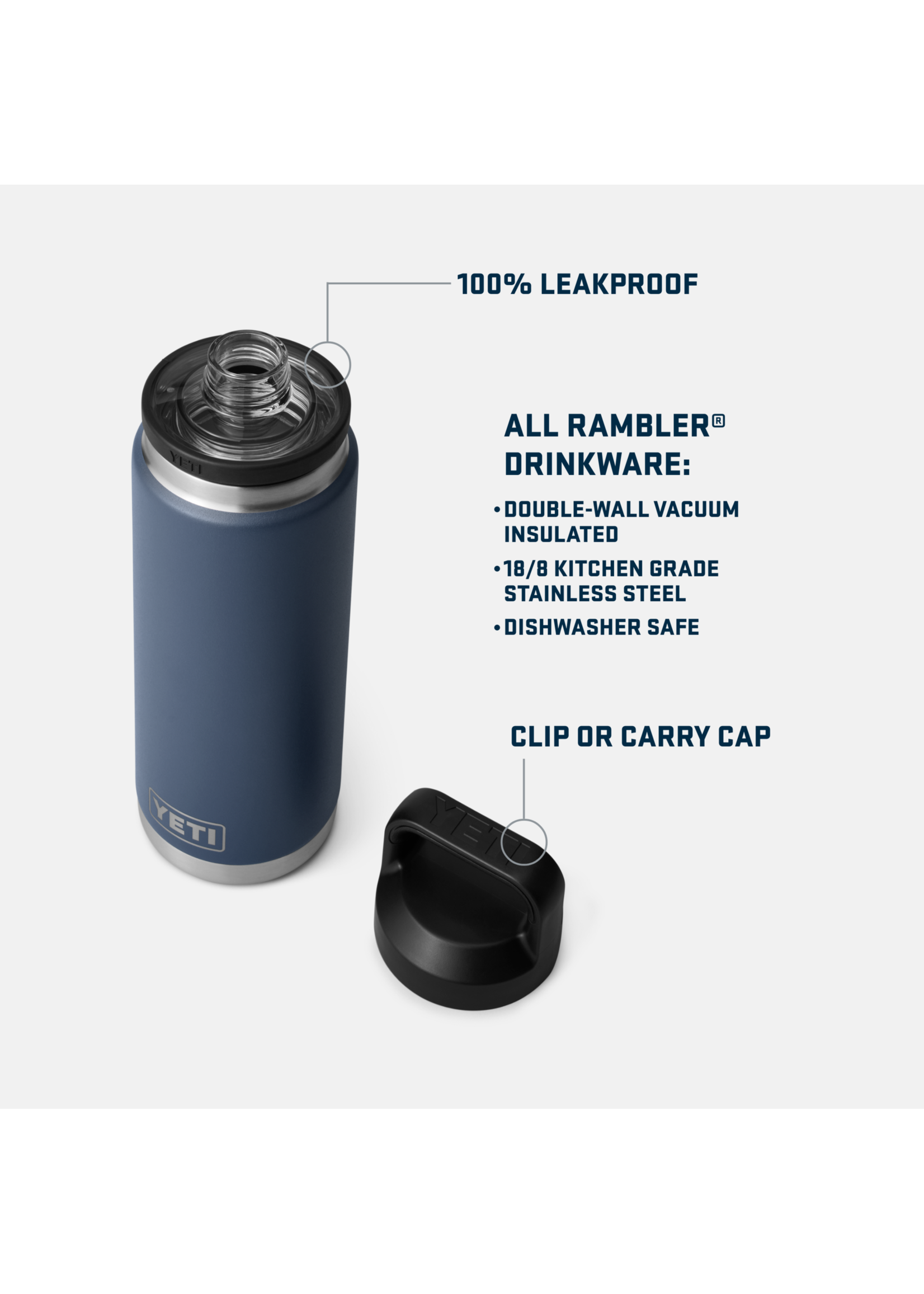 YETI Coolers RAMBLER 26 OZ STRAW BOTTLE NAVY