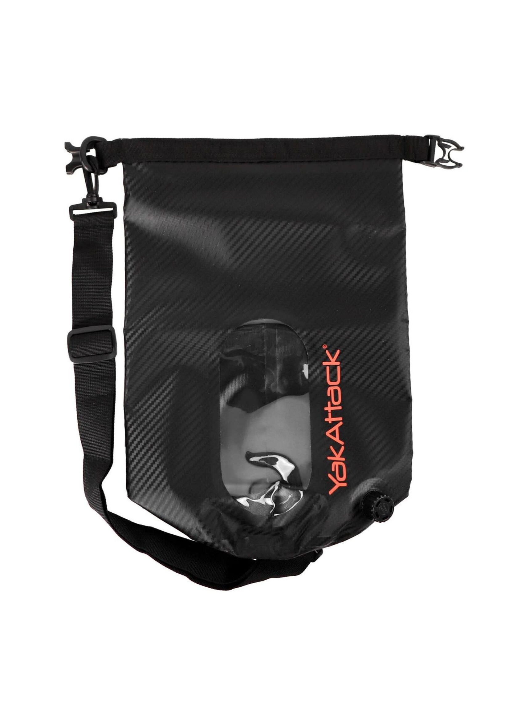 YakAttack LLC 5L HD Roll-Top Drybag w/ Air Valve Black Carbon