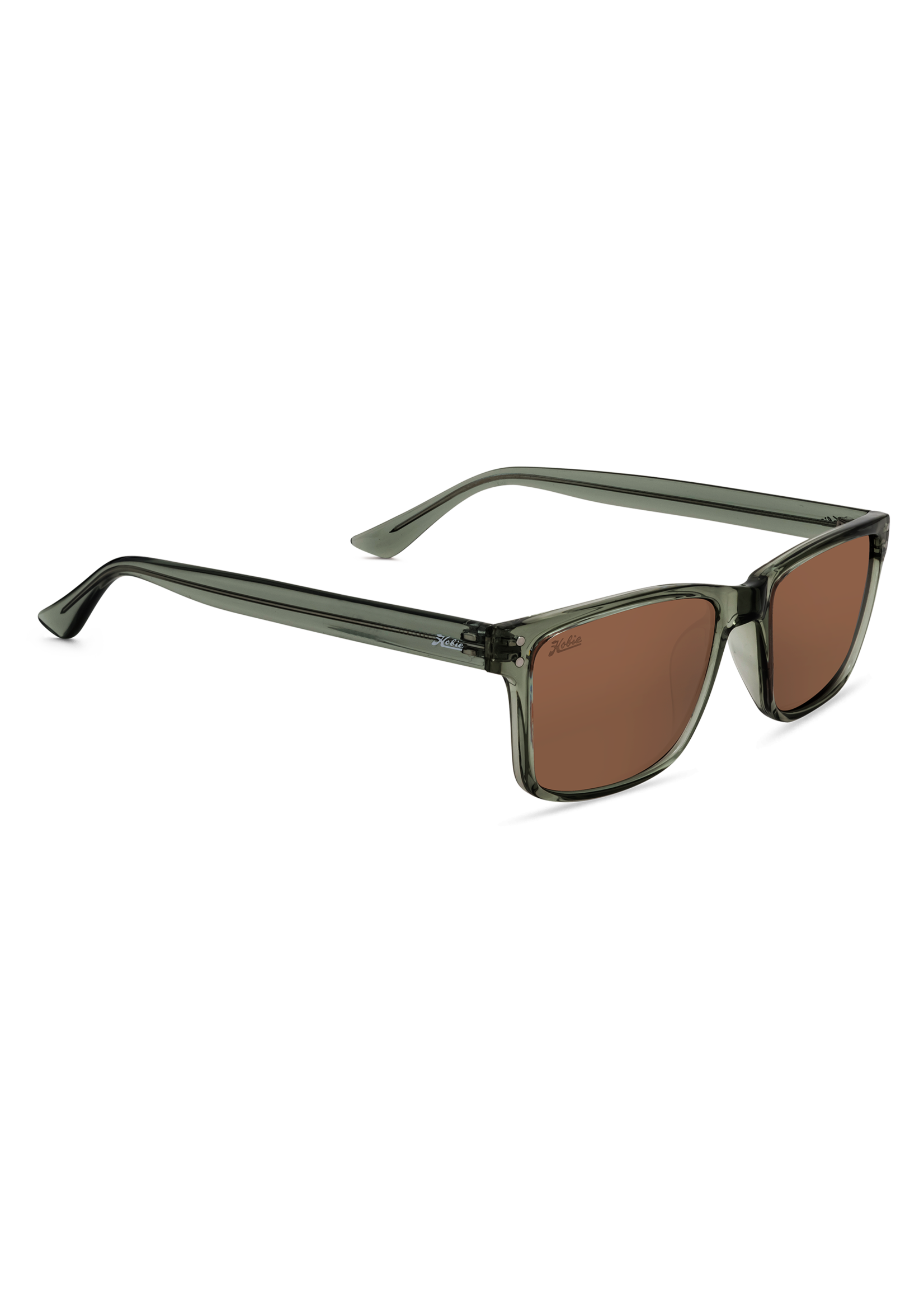 Hobie Eyewear FLATS SHINY CRYSTAL CLEAR FRAME / TORT TEMPLES / GREY POLARIZED PC LENS