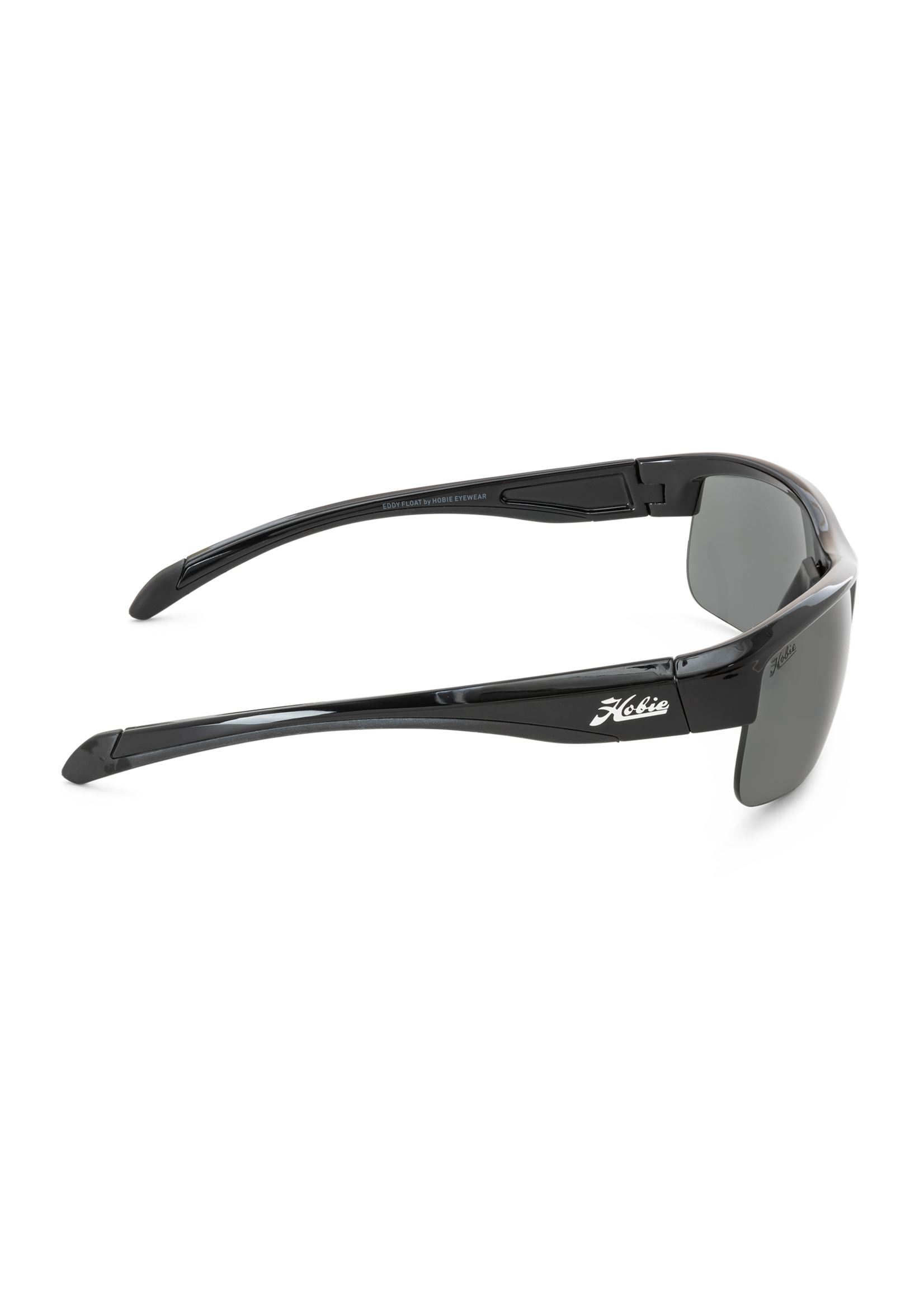 Hobie Eyewear EDDY FLOAT SHINY BLACK FRAME / GREY W/ COBALT MIRROR POLARIZED PC LENS