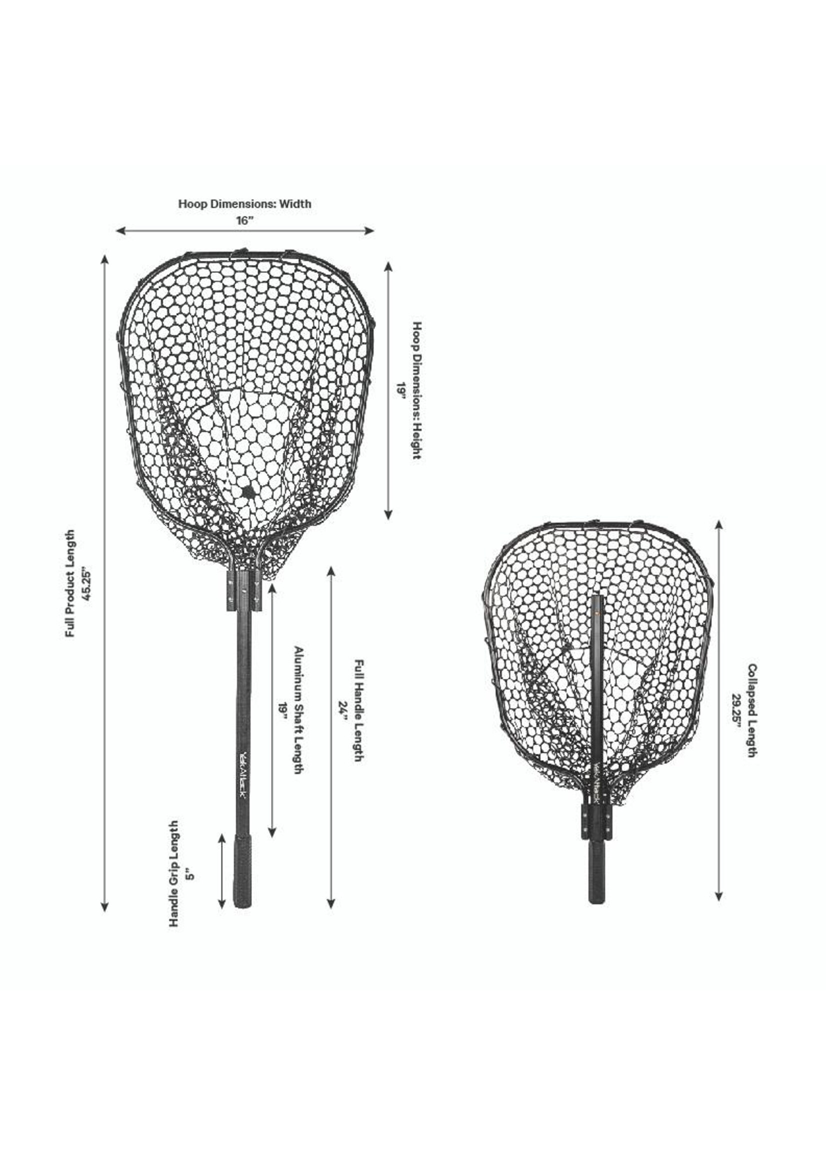 YakAttack LLC YakAttack 16"x19" Landing Net w/24" Telescoping Handle