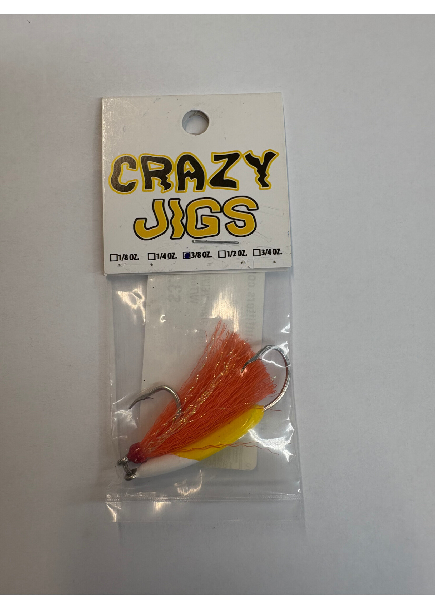 CRAZY JIGS 3/8oz YEL/WH W/Teaser