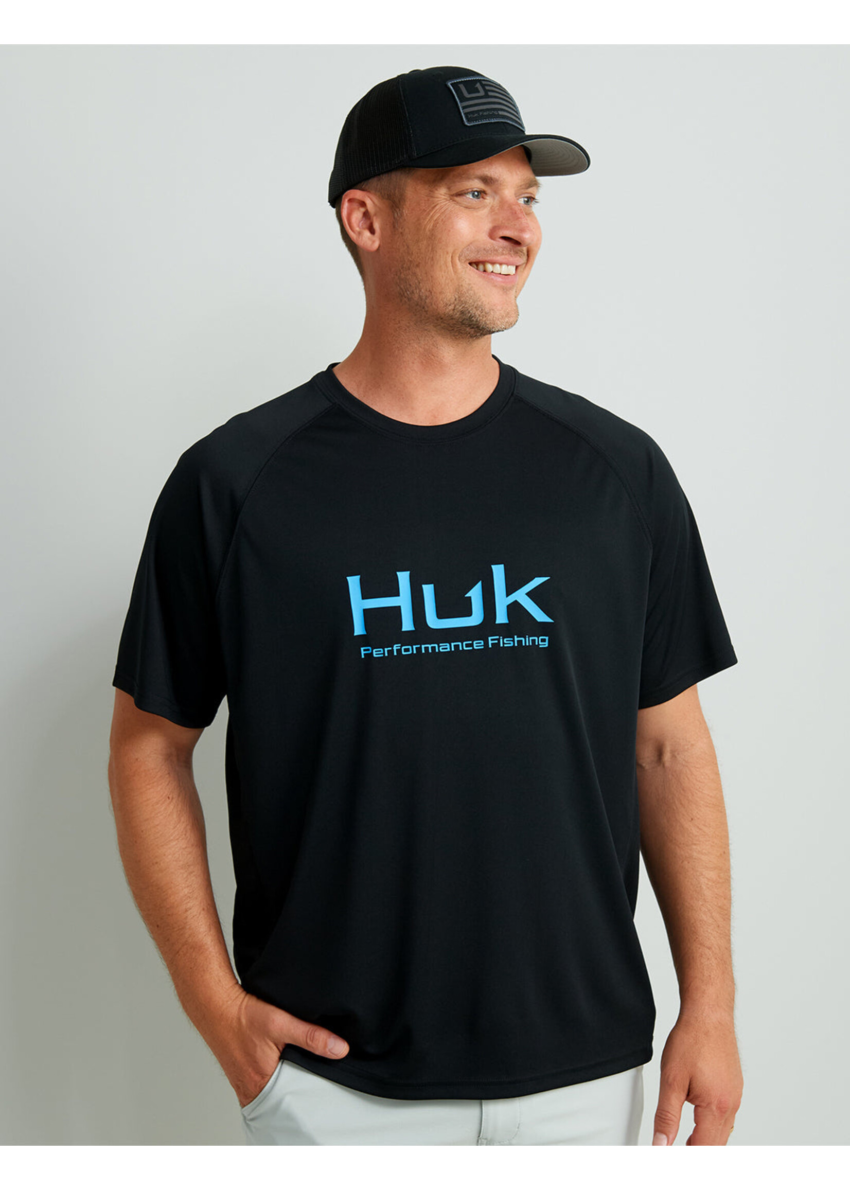 Huk HUK Vented Pursuit Crew Performance -Summer Green Heather